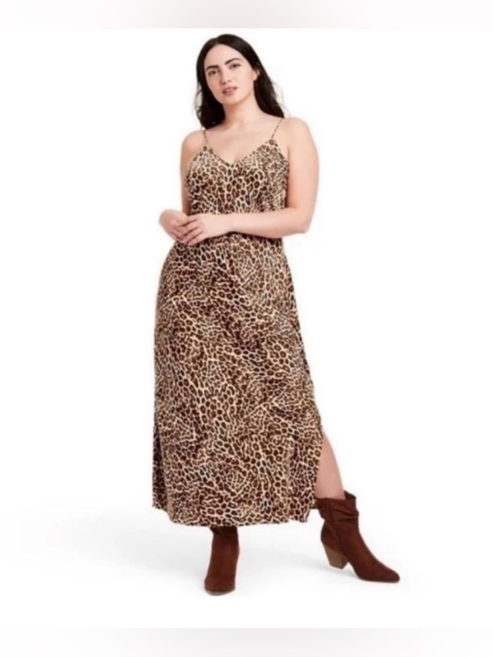 EUC Nili Lotan x Target Leopard Print Dress Size Medium (M) Slip Maxi Brown Tan
